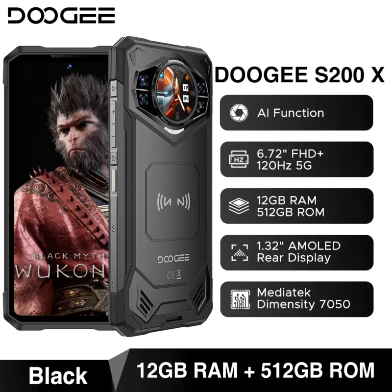 DOOGEE S200 X – Rugged 5G Smartphone, 6,72" FHD+ 120Hz, 12GB+512GB, 10100mAh, 33W - Image 7