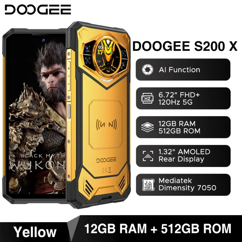 DOOGEE S200 X – Rugged 5G Smartphone, 6,72" FHD+ 120Hz, 12GB+512GB, 10100mAh, 33W - Image 8
