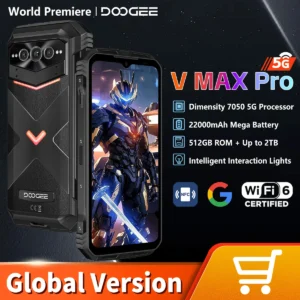 DOOGEE V MAX PRO 5G Smartphone – 12GB RAM + 512GB Speicher, 120Hz Display, 108MP Kamera, Android 14