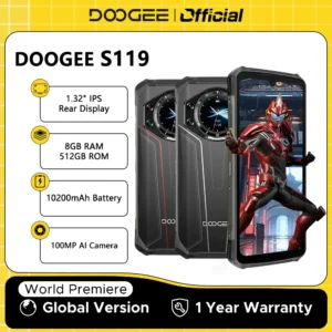 DOOGEE S119 Rugged Smartphone – 6,72" FHD+, 8GB+512GB, 100MP, 10200mAh, 33W, Android 14