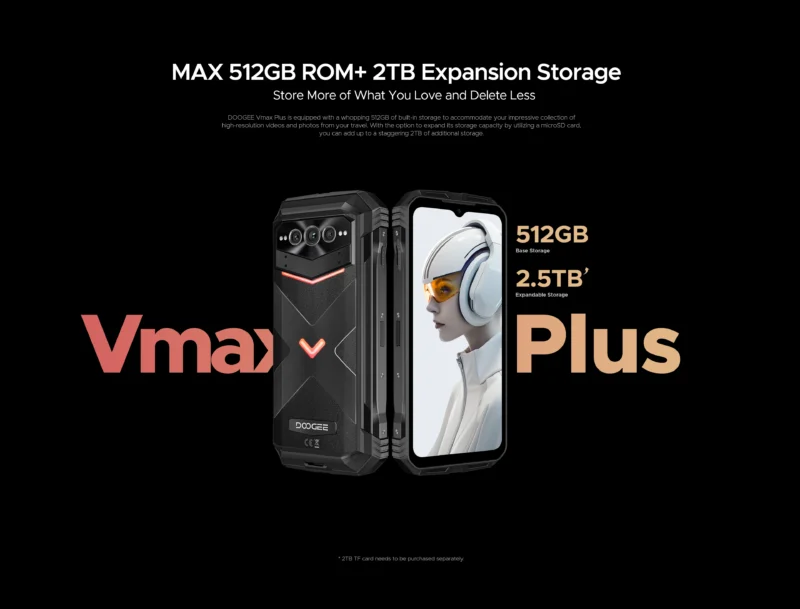 DOOGEE V Max Plus Rugged Smartphone – 22.000mAh Akku, 36GB RAM (16+20) + 512GB ROM, 200MP Kamera, 120Hz Display, Dimensity 7050, Android 14 - Image 5