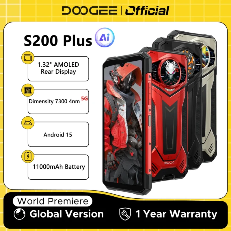 DOOGEE S200 Plus 5G – Rugged Smartphone, 6,72", 16GB+512GB, 11000mAh, Android 15