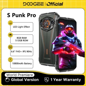 DOOGEE S Punk Pro – Rugged Smartphone, 6,6" FHD+ 90Hz, 8GB+512GB, 10800mAh, Android 14