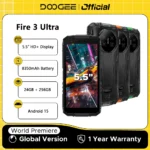 Globale Version DOOGEE Fire 3 Ultra Robustes Telefon 5,5" HD+ Display 24GB 256GB 8350mAh Akku UNISOC T7200 16MP+20MP NFC Android15