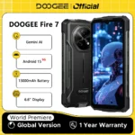DOOGEE Fire 7 5G Robustes Telefon Gemini AI 13000 mAh Akku 6,6 Zoll Display 64 MP Kamera Abmessung 6300 Android 15 Smartphone NFC