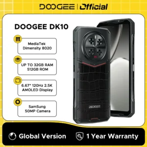 DOOGEE DK10 Global Version – Robustes 5G Smartphone, 6,67" 120Hz 2,5K AMOLED, 12GB+512GB, 120W Schnellladen, Morpho-Quad-Kamera