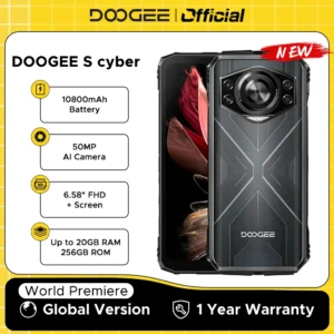 DOOGEE S Cyber – Rugged Smartphone, 6,58" 90Hz, 8GB+256GB, 50MP, 10800mAh, Android 14