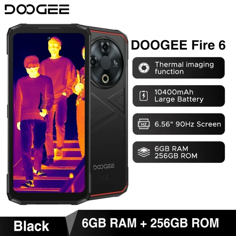 Weltpremiere DOOGEE Fire 6 Robustes Telefon 6,56" 90 Hz Display 6 GB RAM 256 GB ROM 50 MP AI Hauptkamera 10400 mAh/18 W Android 14 - Image 7
