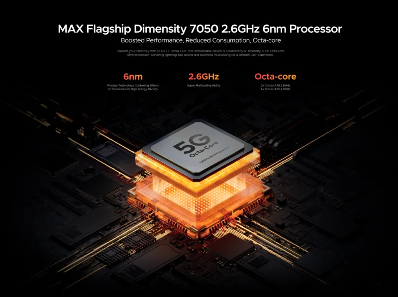 DOOGEE V Max Plus Rugged Smartphone – 22.000mAh Akku, 36GB RAM (16+20) + 512GB ROM, 200MP Kamera, 120Hz Display, Dimensity 7050, Android 14 - Image 4