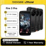 Globale Version DOOGEE Fire 3 Pro Robustes Telefon 16 GB 128 GB 5,5 Zoll HD+ Display 8350 mAh Akku UNISOC T7200 16 MP + 8 MP NFC Android 15