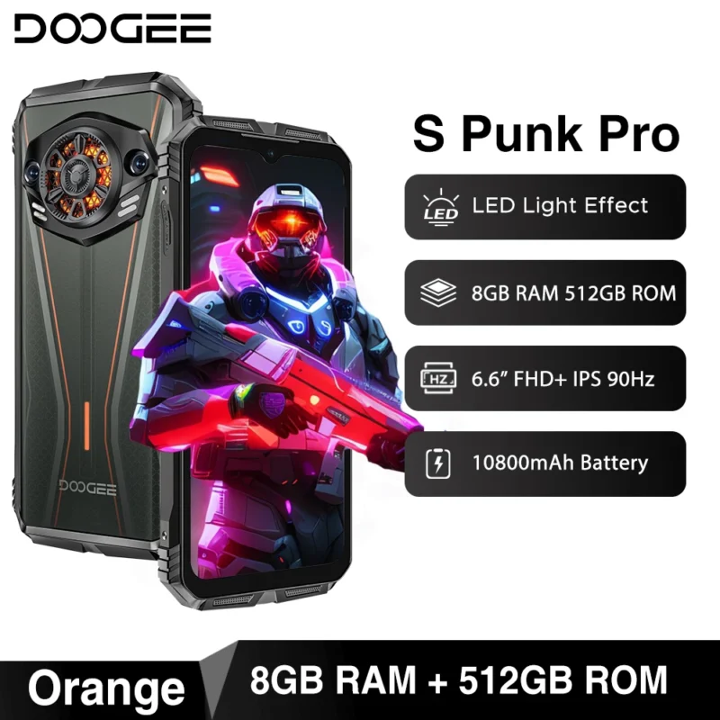 DOOGEE S Punk Pro – Rugged Smartphone, 6,6", 8GB+512GB, 128dB Lautsprecher - Image 7
