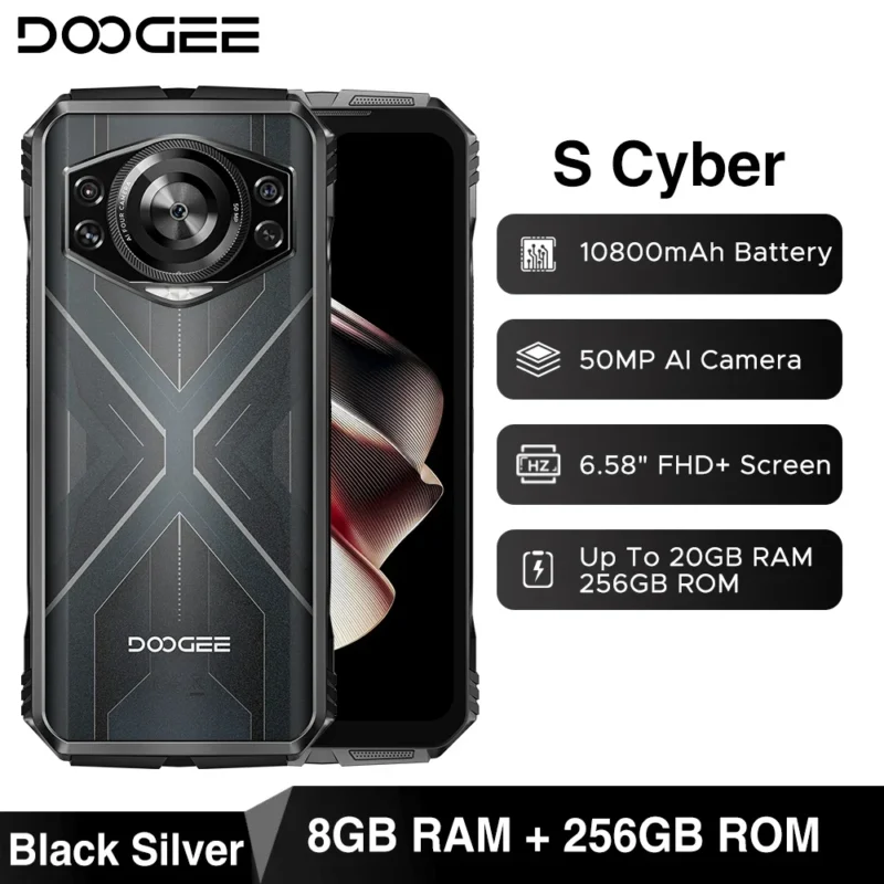 DOOGEE S Cyber – Rugged Smartphone, 6,58" 90Hz, 8GB+256GB, 50MP, 10800mAh, Android 14 - Image 8