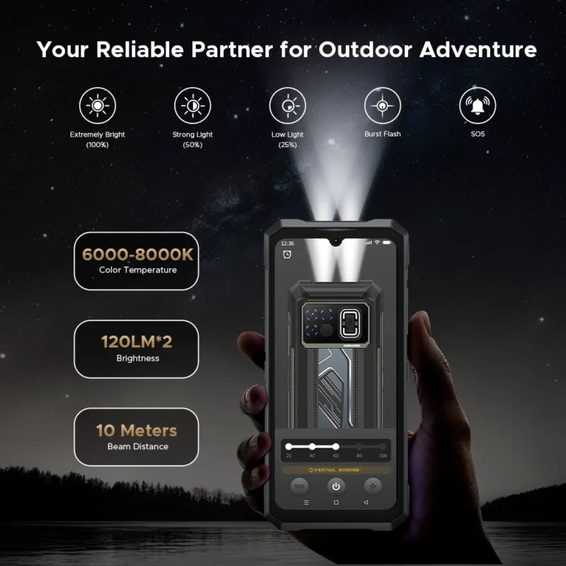 Weltpremiere DOOGEE Fire 6 Max 5G Robustes Telefon, Abmessung 7050, Wärmebildgebung, 6,72 Zoll, Dual-Taschenlampe, 20800 mAh Akku, Mobiltelefon - Image 5