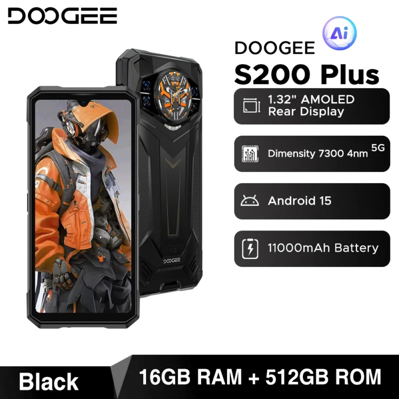 DOOGEE S200 Plus 5G – Rugged Smartphone, 6,72", 16GB+512GB, 11000mAh, Android 15 - Image 7