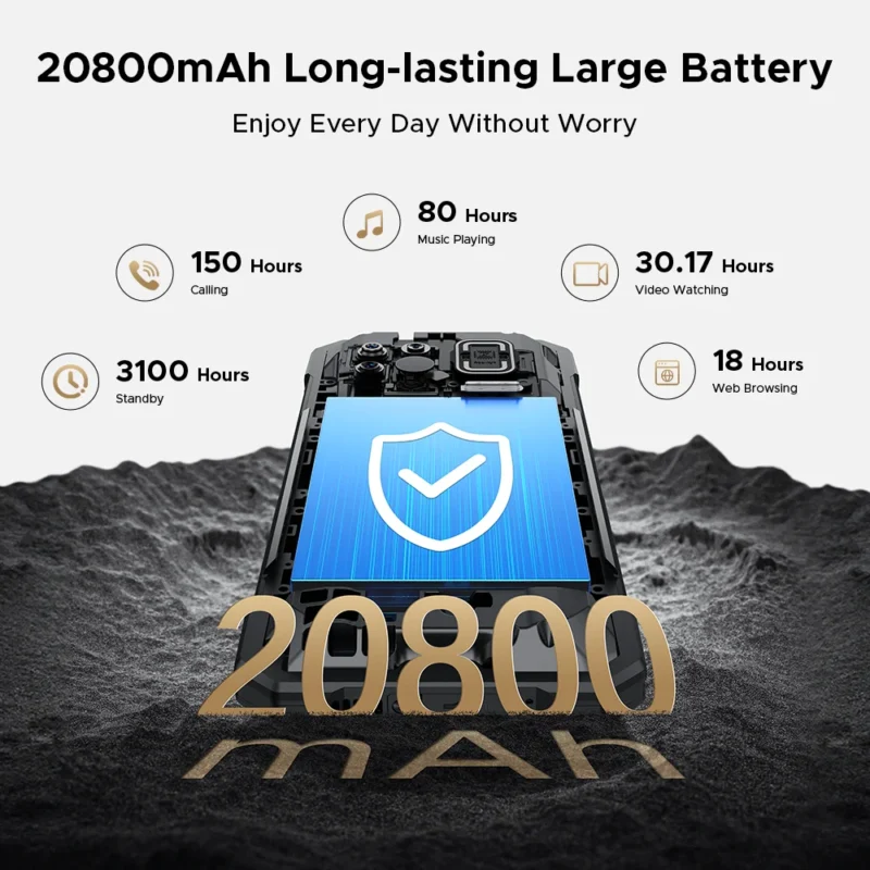 Weltpremiere DOOGEE Fire 6 Max 5G Robustes Telefon, Abmessung 7050, Wärmebildgebung, 6,72 Zoll, Dual-Taschenlampe, 20800 mAh Akku, Mobiltelefon - Image 6