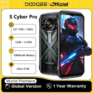 DOOGEE S Cyber Pro – Rugged Smartphone, 6,6" FHD+ 120Hz, 12GB+512GB, 10800mAh, 33W