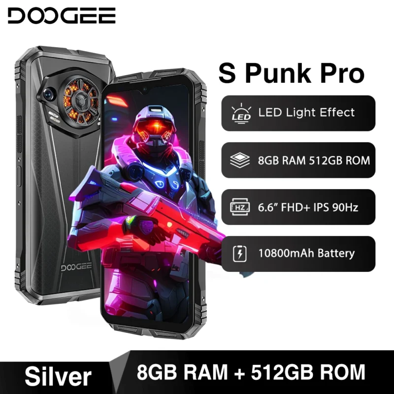 DOOGEE S Punk Pro – Rugged Smartphone, 6,6", 8GB+512GB, 128dB Lautsprecher - Image 8