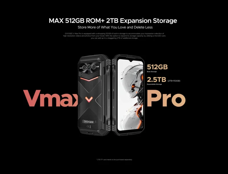 DOOGEE V MAX PRO 5G Smartphone – 6,58" IPS Display, 12GB RAM + 512GB Speicher, 22.000mAh Akku, 108MP KI-Kamera, Android 14, NFC - Image 5