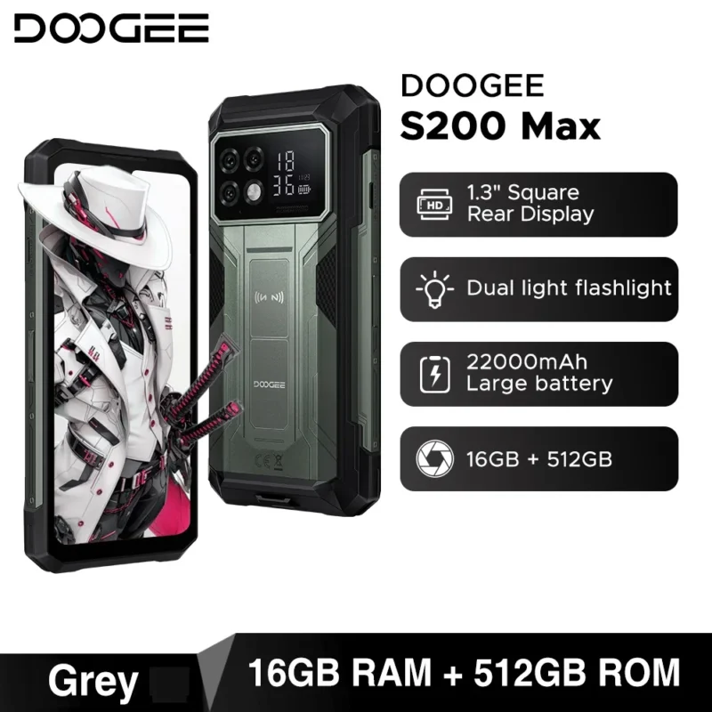 DOOGEE S200 Max – Rugged Smartphone, 6,72" 120Hz, 16GB+512GB, 22000mAh, 66W, NFC - Image 7