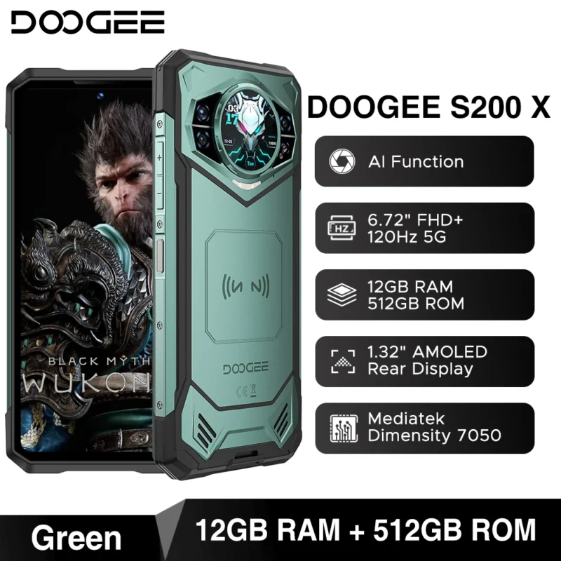 DOOGEE S200 X – Rugged 5G Smartphone, 6,72" FHD+ 120Hz, 12GB+512GB, 10100mAh, 33W - Image 9
