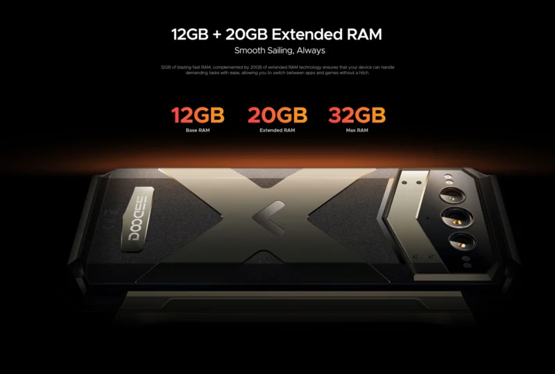 DOOGEE V MAX PRO 5G Smartphone – 6,58" IPS Display, 12GB RAM + 512GB Speicher, 22.000mAh Akku, 108MP KI-Kamera, Android 14, NFC - Image 4