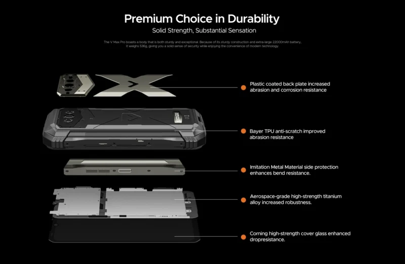 DOOGEE V MAX PRO 5G Smartphone – 6,58" IPS Display, 12GB RAM + 512GB Speicher, 22.000mAh Akku, 108MP KI-Kamera, Android 14, NFC - Image 6